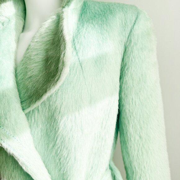 Vintage Wilsons Pastel Blue Mohair Belted Coat S/M - Picture 5 of 9